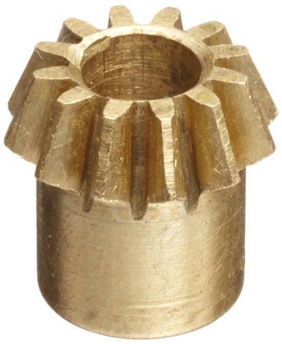 Boston Gear G478Y-P Bevel Pinion Gear, 3:1 Ratio, 0.125" Bore, 48 Pitch, 12 Teeth, 20 Degree Pressure Angle, Straight Bevel, Keyway, Brass
