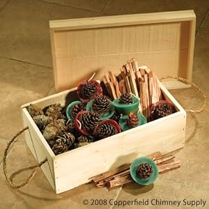 Copperfield 47142 Woodfield Color Pine Cones Gift Box With Color Cones and Pine Cone Fire...