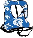 Printed Snorkel Vest for Adults - Cyan Blue Flower