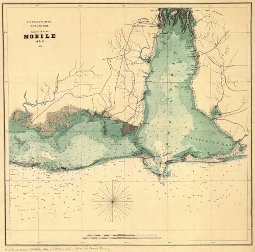 Approaches to Mobile, Ala. 1864. (Civil War Map Reprint: 36