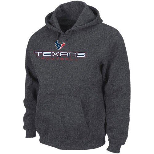 NFL Men's Houston Texans 1st and Goal IV Adult Long Sleeve Hooded Fleece Pullover (Charcoal Heather, XX-Large)