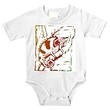 Onesie with tree, lizard, red, chameleon, camouflage