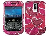 Hearts Pink Bling Rhinestone Faceplate Diamond Crystal Hard Skin Case Cover ....