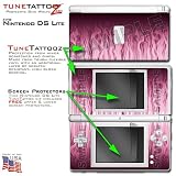 Nintendo DS Lite Fire Pink on Black WraptorSkinz TM Kit by TuneTattooz TM