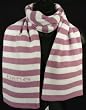 Bebe Stripe Logo Winter Knit Scarf Purple White Embroidered