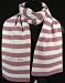 Bebe Stripe Logo Winter Knit Scarf Purple White Embroidered