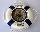 Nautical Welcome Aboard Ship Knots Clock - Boating New