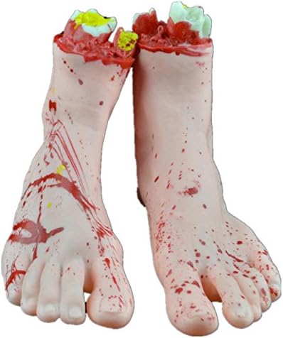 Fvioctrory Party Show Masquerade Props Super Horror Blood Realistic Fake Severed Broken Supplies Terrorist Human Body Parts (two broken feet)