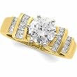 18K Yellow Gold Diamond Engagement Ring Semimount - CENTER STONE NOT INCLUDED - 0.70 Ct.