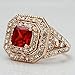 Yoursfs 18k Rose Gold Plated Vintage Ruby Necklace and Ring and Earring Bridal Jewelry Sets