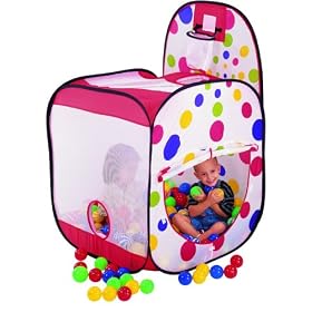 Basket- Hoop Play Ball Tent House with 100 Play Balls w Tote Bag by Wonder Play Tent House