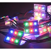 RGB Waterproof LED Module - 12vDC 6 Piranha LEDs, White Case