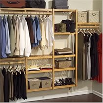 Hot Sale John Louis Home JLH-522 Standard 12-Inch Depth Closet Shelving System, Honey Maple