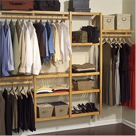 John Louis Home JLH-522 Standard 12-Inch depth Closet Shelving System, Honey Maple