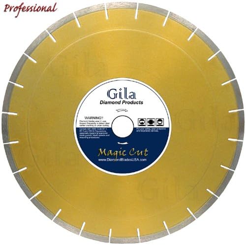 GilaTools 16" Fast Cutting Concrete, Masonry, Stone Diamond Saw Blade 1"/50mm/60mm Arbor