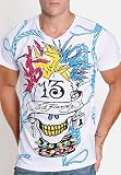 Ed Hardy - Ed Hardy Men's V-Neck Rope Punk Tee, "See No Evil Punk" in Blue Rope
