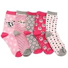 Kids Girls Cotton Rich Casual Socks (Pack of 5)