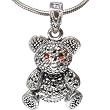 Teddy Bear Pendant with Chain Sterling Silver Jewelry 1.25 inches