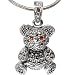 Teddy Bear Pendant with Chain Sterling Silver Jewelry 1.25 inches