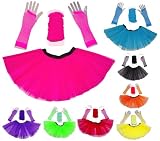 3 Layer Tutu Set, Leg Warmer & Fishnet Gloves 8 Colours fits Size 8 To 16