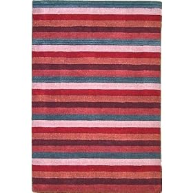 4'0 x 5'11 Red Hand Tufted Wool Gabbeh Rug