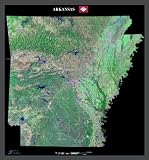 Arkansas from space satellite map print photo/poster: 28.25 "x 30.25" Glossy
