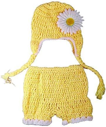 SySrion Cute Baby Infant Sunflower Costume Crochet Knit Photo Prop 0-12 Mon by Topicker