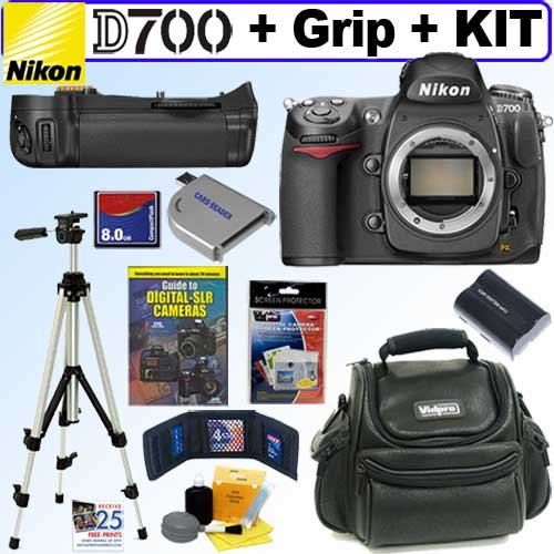Nikon D700 12.1MP Digital SLR Kit + Nikon MB-D10 Battery Pack + 8GB Deluxe Accessory Kit