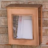 Vertical Wall Mount Copper Mailbox with Viewing Panel - Antique Copper