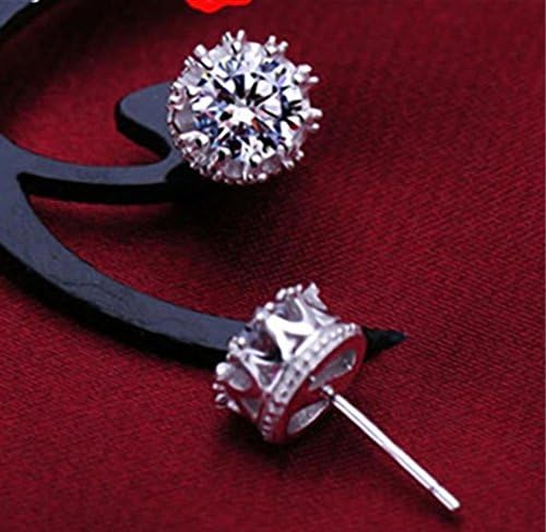 Pork J Stainless Steel Mens Women Cross Stud Earrings ,Silver Black (Silver Round)