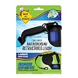 Bags on Board Retractable Dog Leash with Built-in Bag Dispenser, Large, Black, 45 Bags