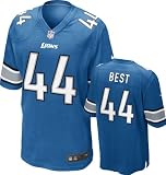 Jahvid Best Jersey: Home Blue Game Replica #44 Nike Detroit Lions Jersey