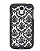 Damask Vintage Pattern Rubber Matte Hard Back Case Cover for Samsung Galaxy S4 I9500 (Black)