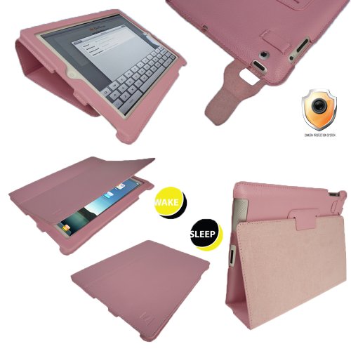 igadgitz' Slimline Portfolio' étui housse en cuir PU de couleur Rose pour iPad 2 avec système de lentilles de protection unique et fonction sommeil Smart Cover + protecteur d'écran igadgitz' Slimline Portfolio' étui housse en cuir PU de couleur Rose pour iPad 2 avec système de lentilles de protection unique et fonction sommeil Smart Cover + protecteur d'écran