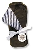 Trend Lab Receiving Blanket in Yacht Club Stripe Front/Brown Velour Back