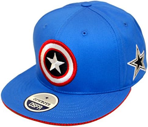 Captain Shield Brim Dallas Cowboys Blue Captian America Snapback