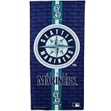 MLB McArthur Seattle Mariners 30" x 60" Navy Blue Team Stripe Beach Towel