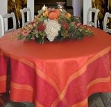 Armani International, Les Festives, Tablecloth 70-inch Square, European Jacquard Linen-Cotton