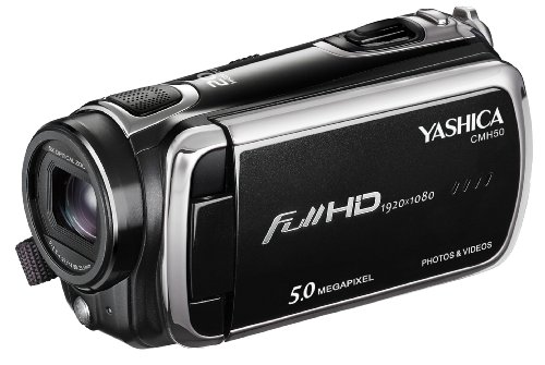 Yashica CMH50 Full-HD Camcorder (7,6 cm (3 Zoll) Display, 5 Megapixel CMOS, 5-fach optischer Zoom, HDMI, Kartenslot, USB 2.0) schwarz