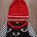 3pcs Set Newborn Baby Boys Girls Striped Deer Tops Pants Hats Outfits (70/0-6months, Red)