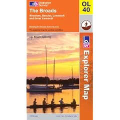 Ordnance Survey Explorer Map OL40 ~ The Norfolk Broads (Folded Paper Version) with free distance ruler