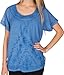 Sakkas Embroidered 100% Cotton Scoop Neck Semi-Sheer Short Sleeve Gauzy Top/Blouse