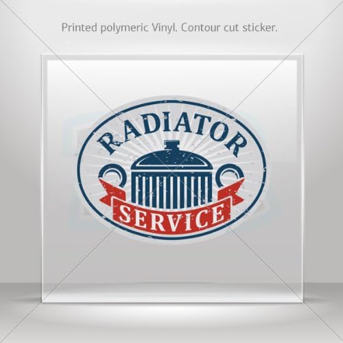 Decals Stickers Vintage Sign Radiator Service car helmet window bike Garage door 6 X 4.5 Inches Vinyl color print 0600 W7585