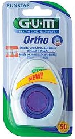 GUM G.U.M ORTHO DENTAL FLOSS ORTHODONTIC / BRACES X1 50 Strands ORTHOFLOSS by SUNSTAR ITALIANA Srl