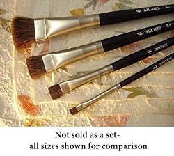 Arches Watercolor Brushes- Series A8 Pure Squirrel Flat Wash Brush Size 6