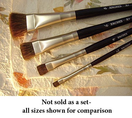 Arches Watercolor Brushes- Series A8 Pure Squirrel Flat Wash Brush Size 6