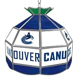 NHL Vancouver Canucks Stained Glass Tiffany Lamp - 16 inch d - Game Room Products Tiffany Lamps NHL - Hockey