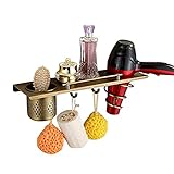 Rozin アンティーク真鍮 多機能 バスルーム棚 化粧品収納ラック 壁取り付け お風呂 用品 ホルダー ラック