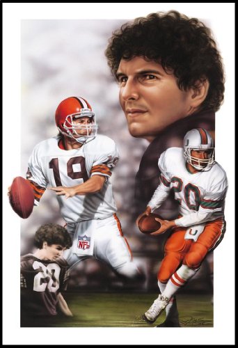 Cleveland Browns - Bernie Kosar Painting - Wood Mounted Poster Print
