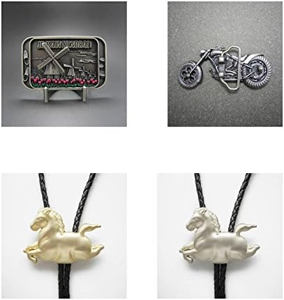 4 Pcs Shown As Picture Spinner Windmill Holland Netherlands Running Silver Horse Bolo Tie Running Gold Horse Bolo Tie Heavy Motorcycle Biker Rider Silver Plated